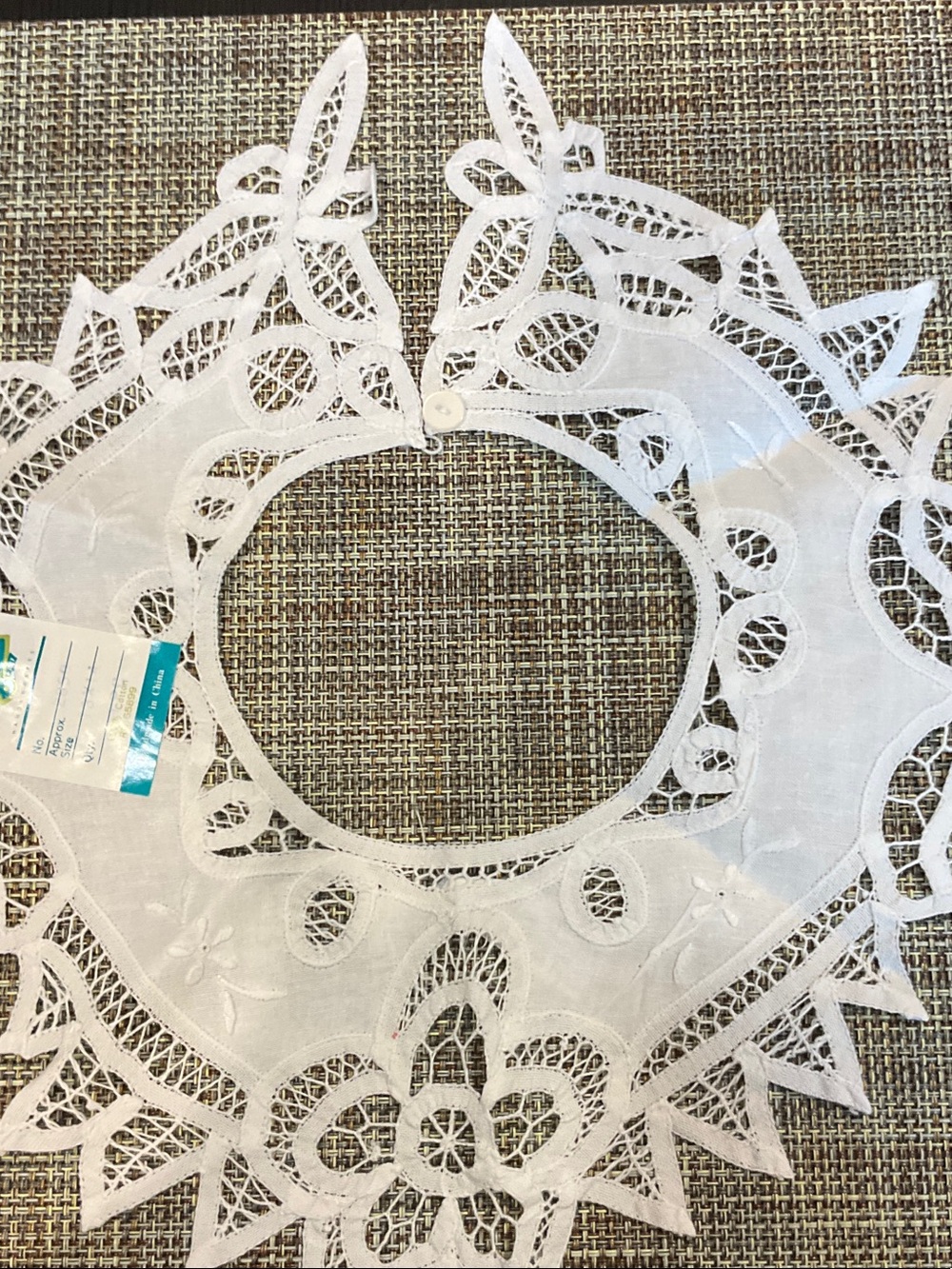 White Embroidered Lace Collar, pack of 2